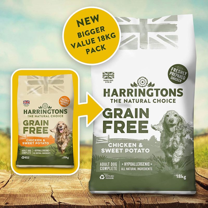 Harringtons Complete Grain Free Hypoallergenic Chicken & Sweet Potato Dry Dog Food 18kg for sale