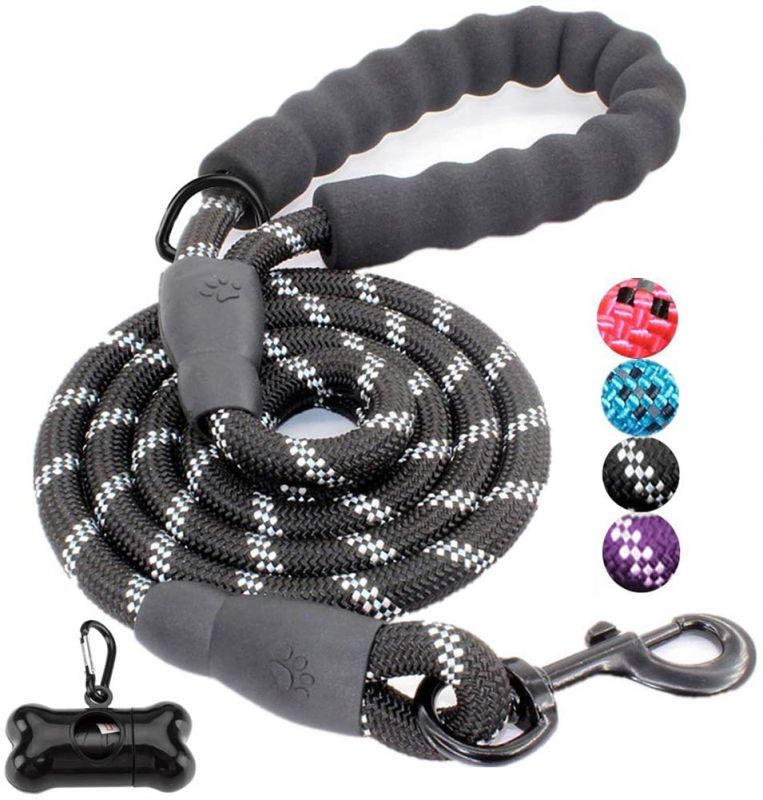 Strong Dog Lead with Comfortable Padded Handle and Highly Reflective Threads for Small, Medium and Large Dogs for sale